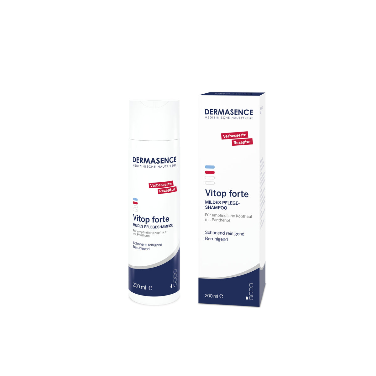 DERMASENCE Vitop forte Mild care shampoo 200 ml – productverpakking