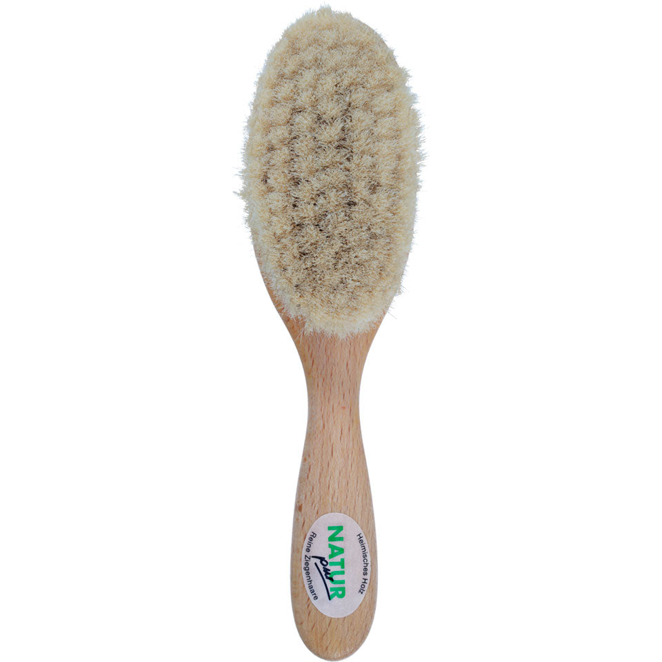 Kryolan poederborstel met houten steel en zacht geitenhaar