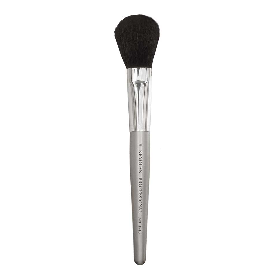 Kryolan Professional Powder Brush 5 met zilverkleurige steel