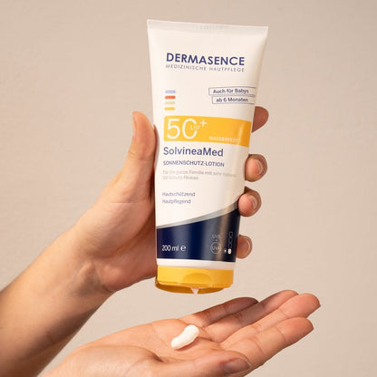 DERMASENCE SolvineaMed Sun protection lotion SPF 50+ – textuur op de huid
